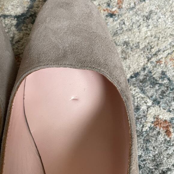 Kate Spade New York Dolores Suede Block Heel Pumps | Gray Neutral Taupe, 7M - Picture 7 of 10